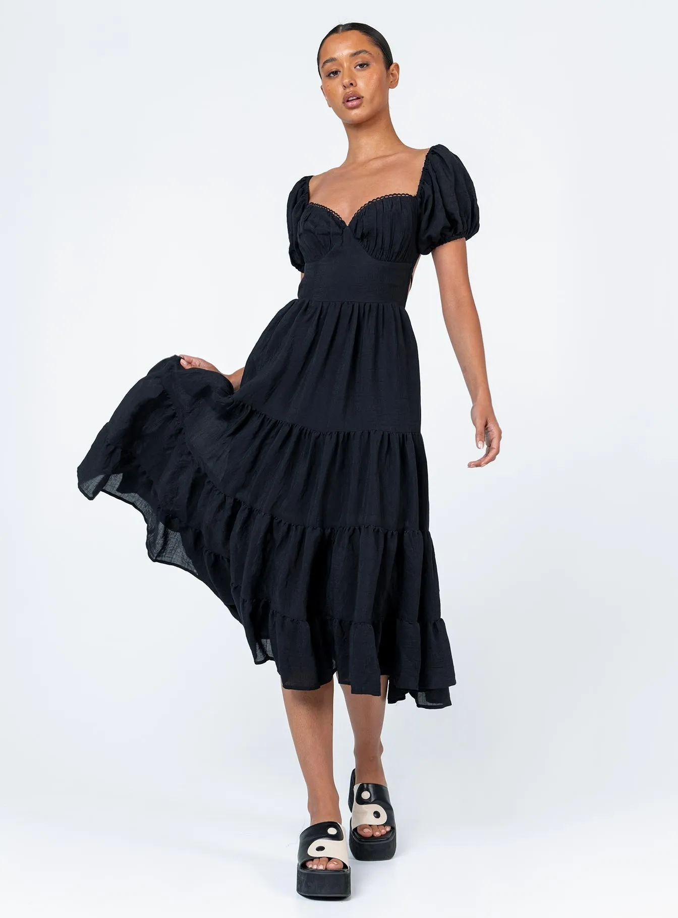 Lightweight Feel Danny Midi Dress Black