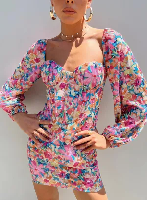 Event Safe Polished Fit Laurie Corset Mini Dress Multi