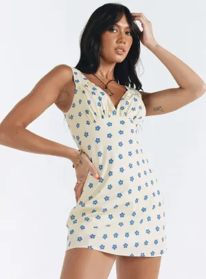 Cordero Mini Dress Yellow Floral Comfy Wear
