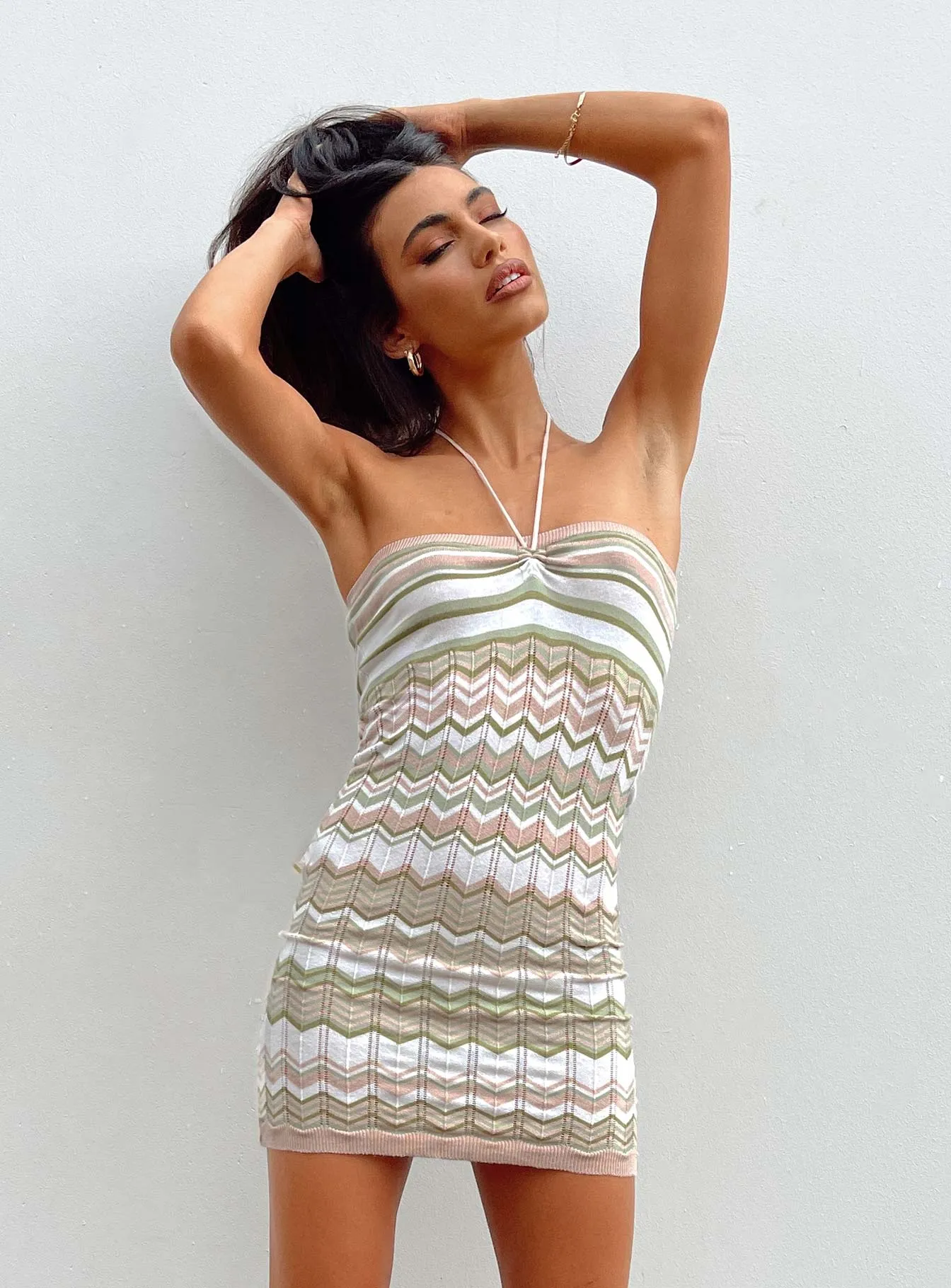 Ariella Mini Dress Green Balloon-Sleeve Casual chic dress