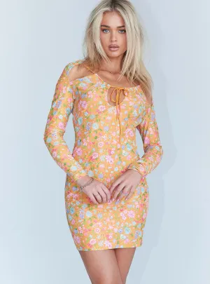 Juliette Mini Dress Orange Sustainable-Lining Loose Fit