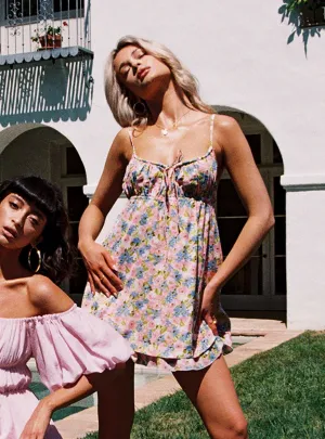 Soft Cut Statement-Print Empress Of Love Mini Dress Multi