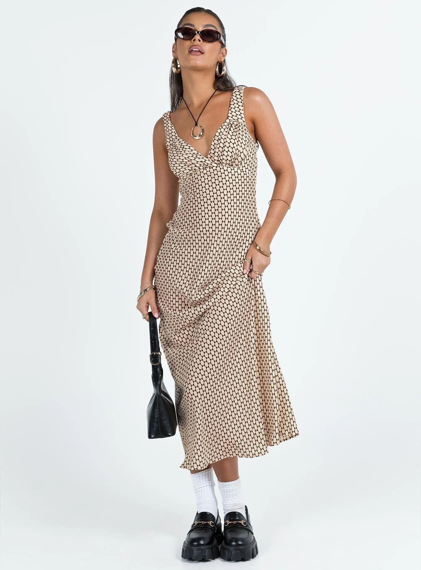 Celebration Wear Refined Feel Maysa Geo Maxi Dress Beige