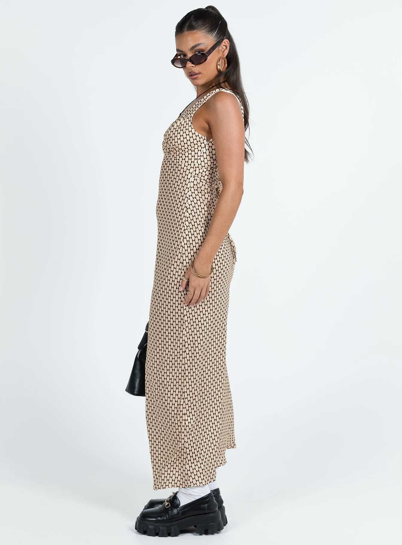 Practical work-to-play piece Maysa Geo Maxi Dress Beige