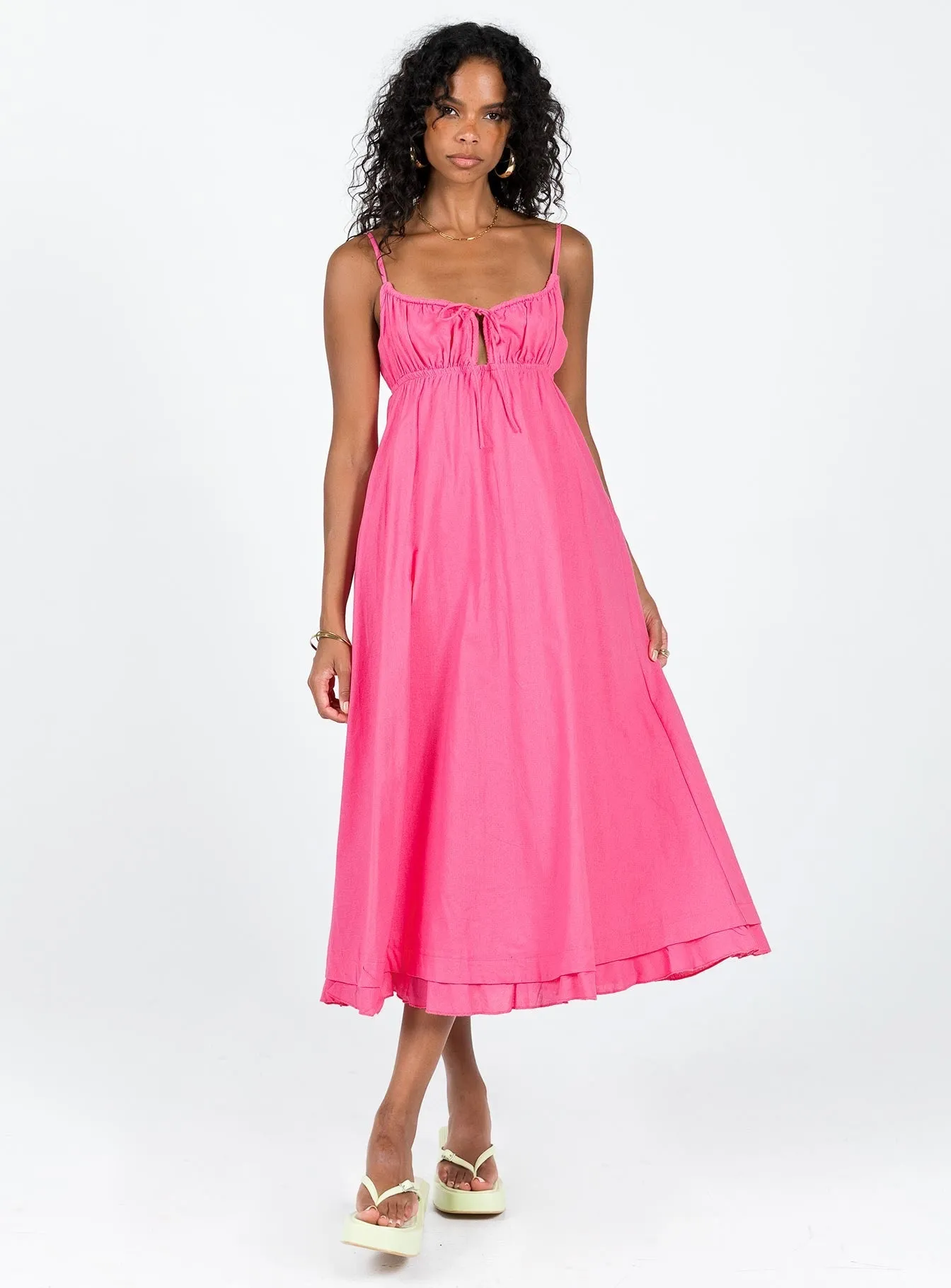 Feminine Comfort Empress Of Love Midi Dress Pink