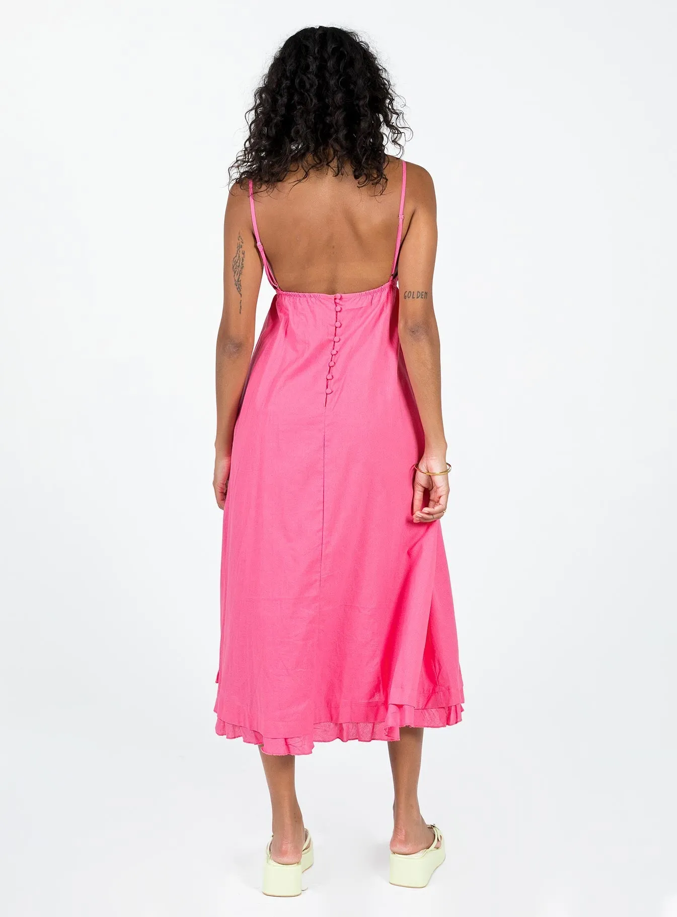 Empress Of Love Midi Dress Pink Timeless Look Wear Hand-Wash