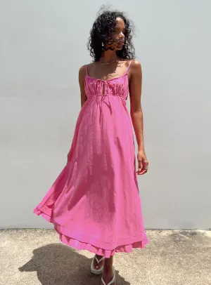 Festival-Ready Empress Of Love Midi Dress Pink