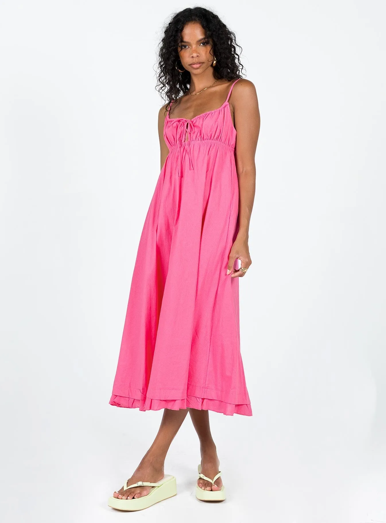 Empress Of Love Midi Dress Pink QuickDryTechnology Elegant Silhouette