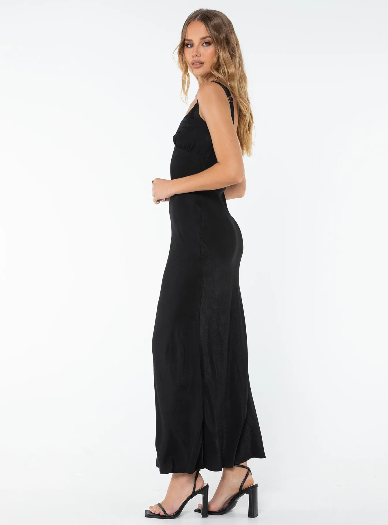 Cool Season Gloss Accent Marysia Maxi Dress Black