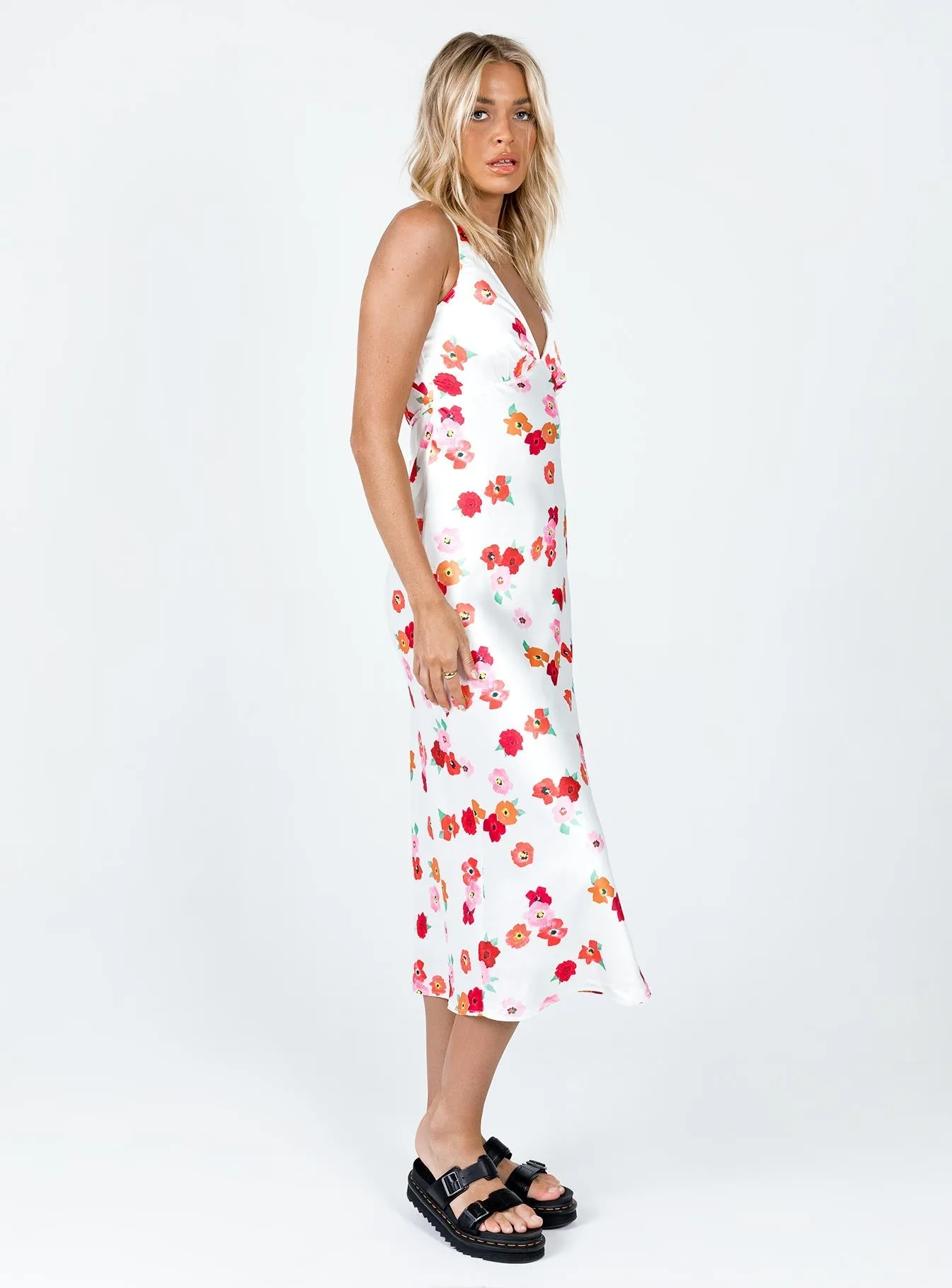 Nellie Maxi Dress White Floral Daywear Comfort Classic Edge