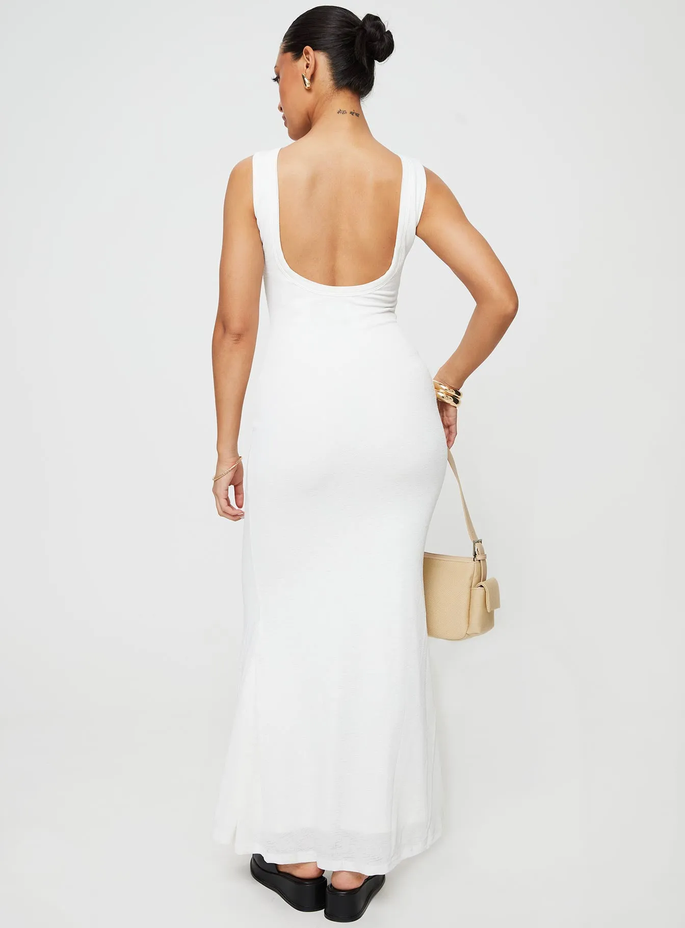 Daytime Look Ashen Maxi Dress White