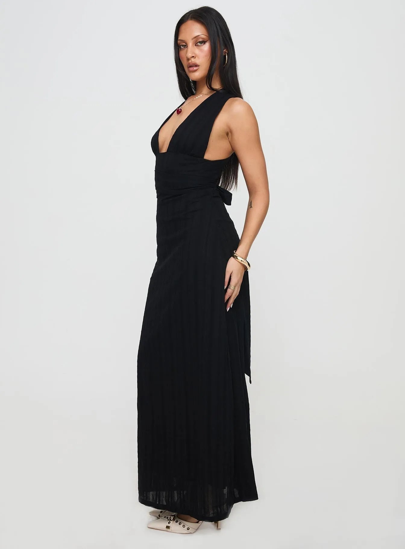 Alsace Maxi Dress Black Tailored Fit