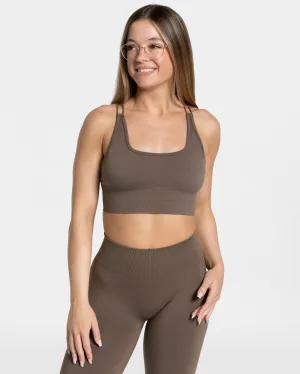Breathable fabric Everyday Backless Top "Taupe"