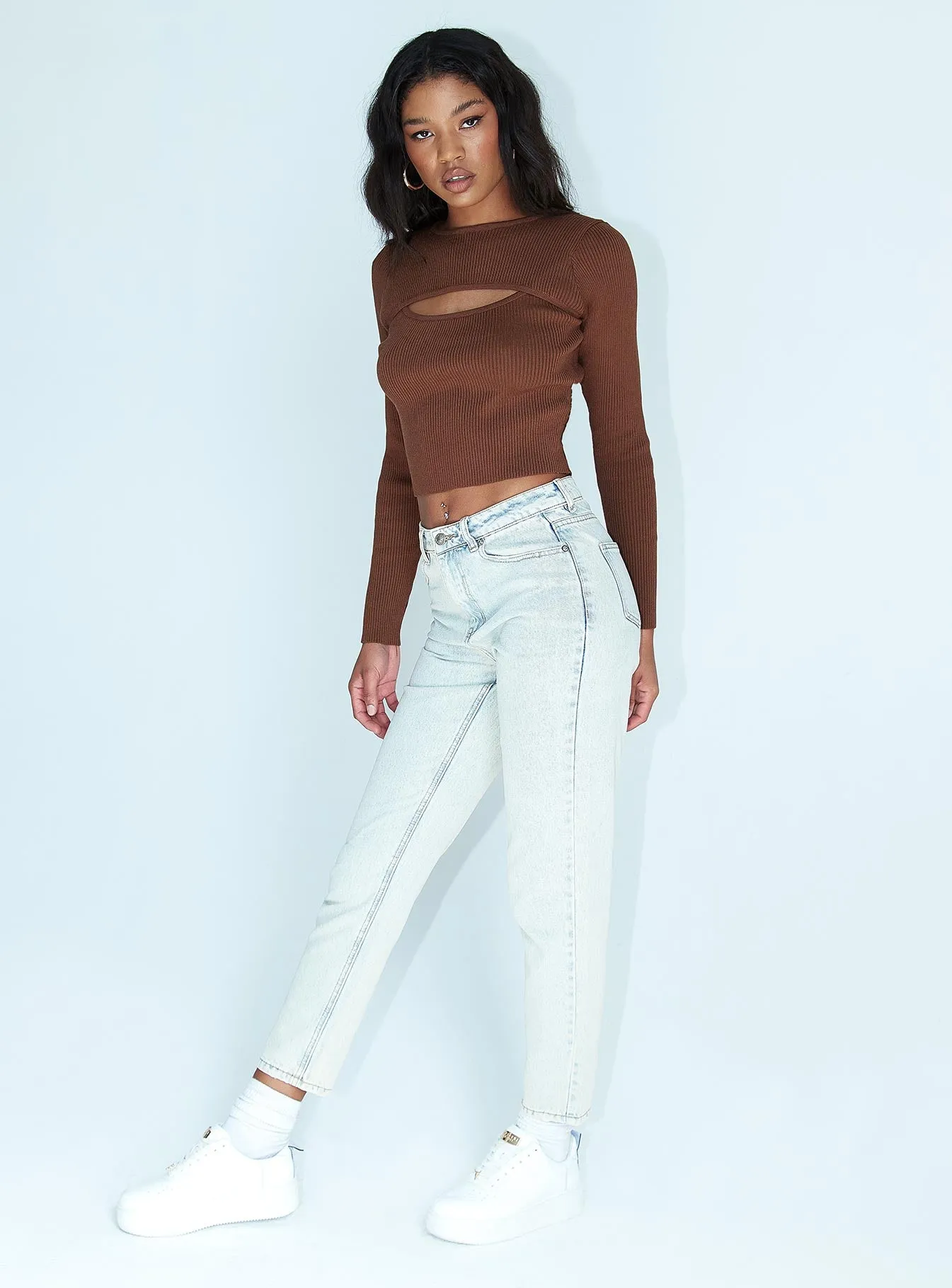 Gentle Glow AntiClingFabric Zaiden Straight Leg Jeans Light Blue Wash Denim