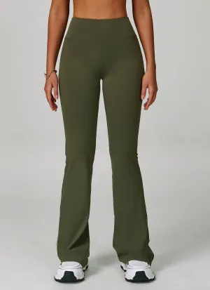 TensionAdjustedWaistband QuickRelease Closures High Waist Tummy Control Running Flared Pant