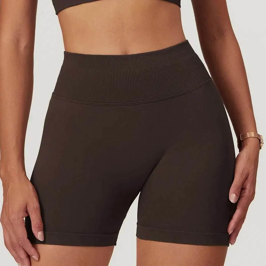 High Waisted Yoga Shorts Glam Night SmoothEdgeTrim