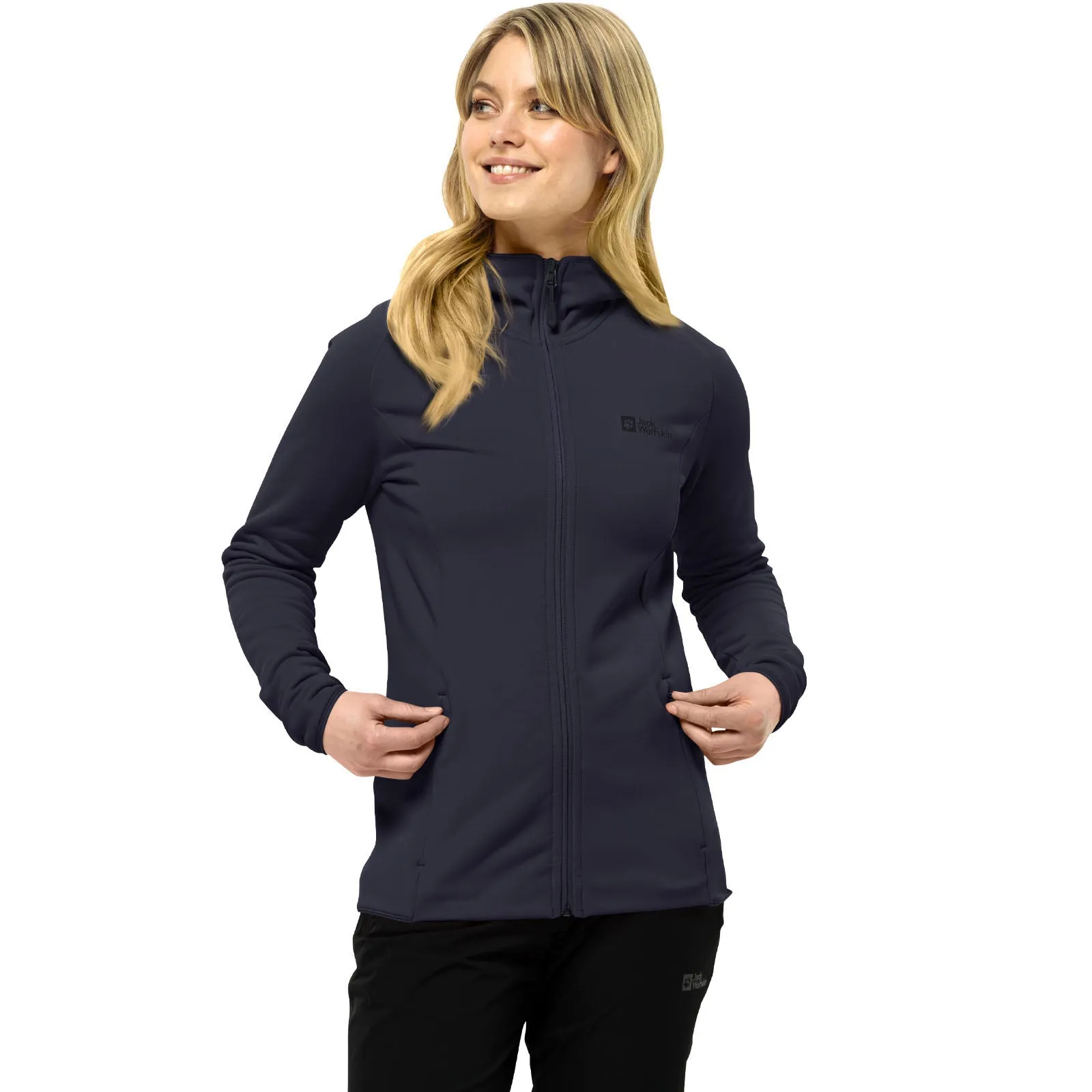 Essential Fit Jack Wolfskin Womens Baiselberg Outdoor Full Zip Hooded Fleece Jacket