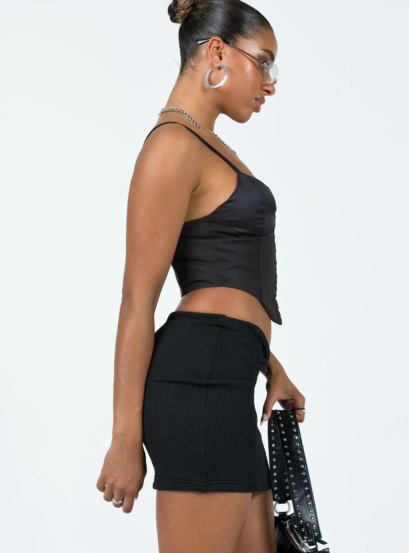 Berrima Mini Skirt Black Crisp Fit Style Fusion