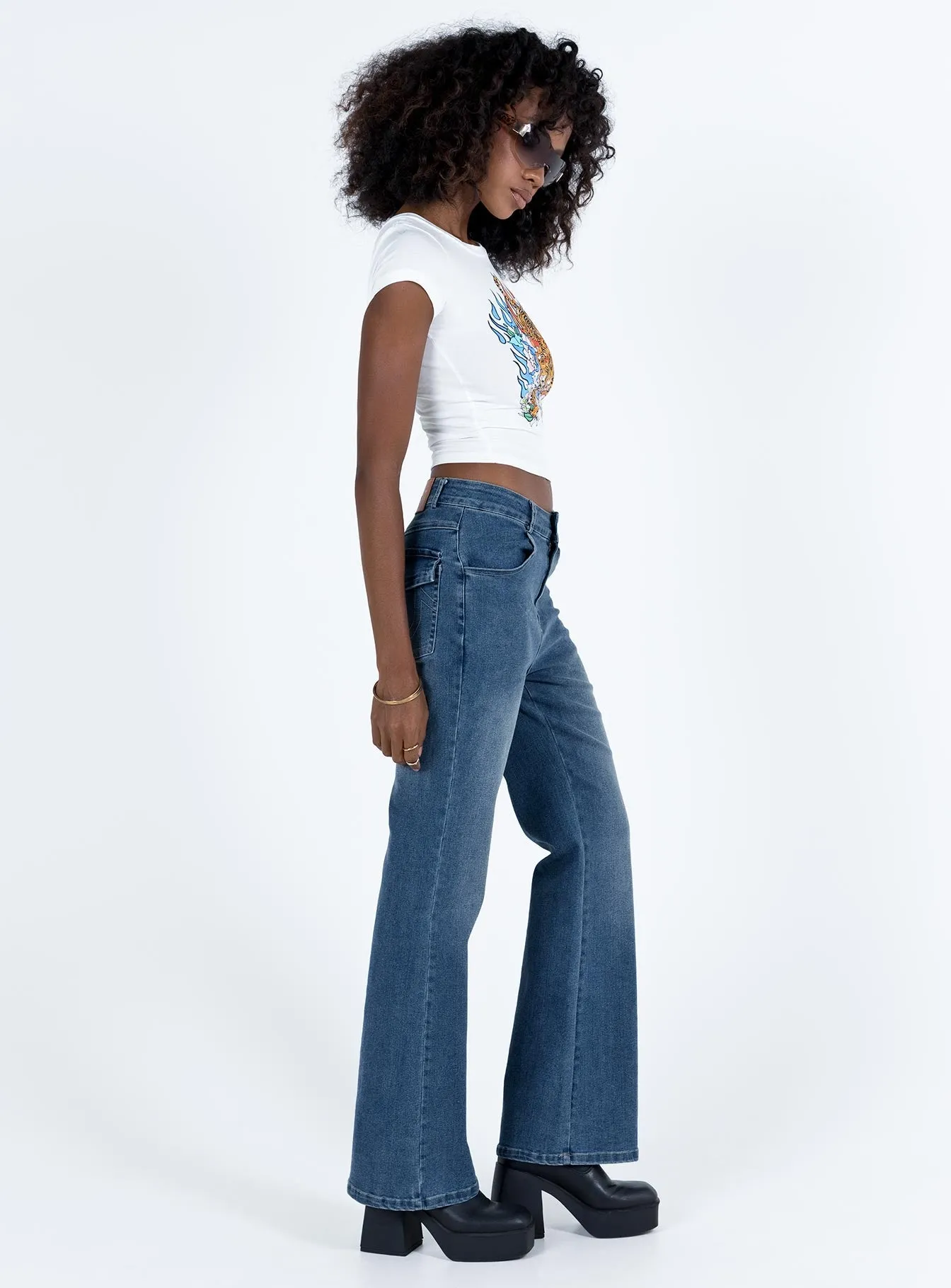 Carvalho Flare Jeans Mid Wash Denim Weather Guard
