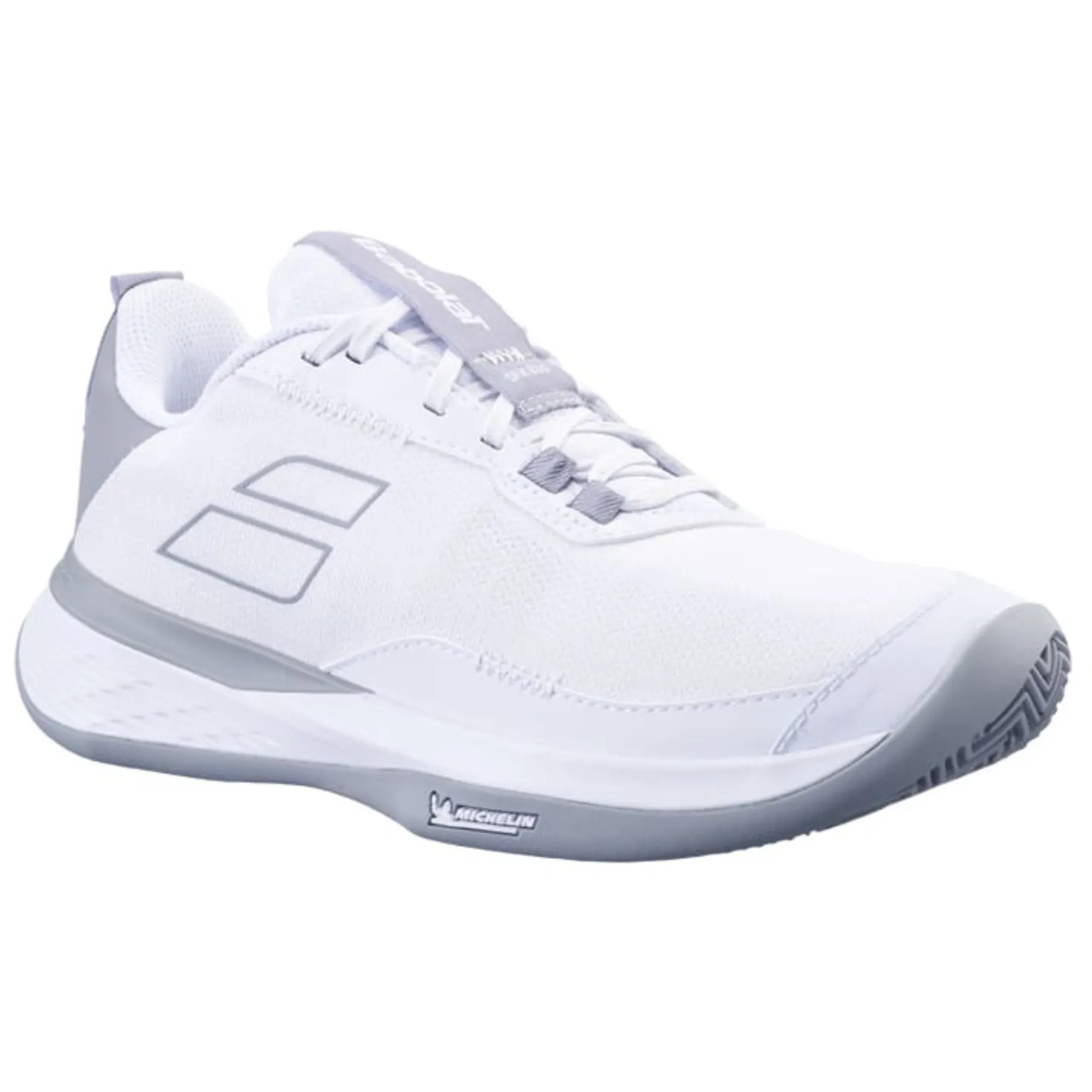 Volumetric Tongue Design Comfort Walk Babolat Sfx Evo Clay Women Tennis Shoes - White/Lunar Grey