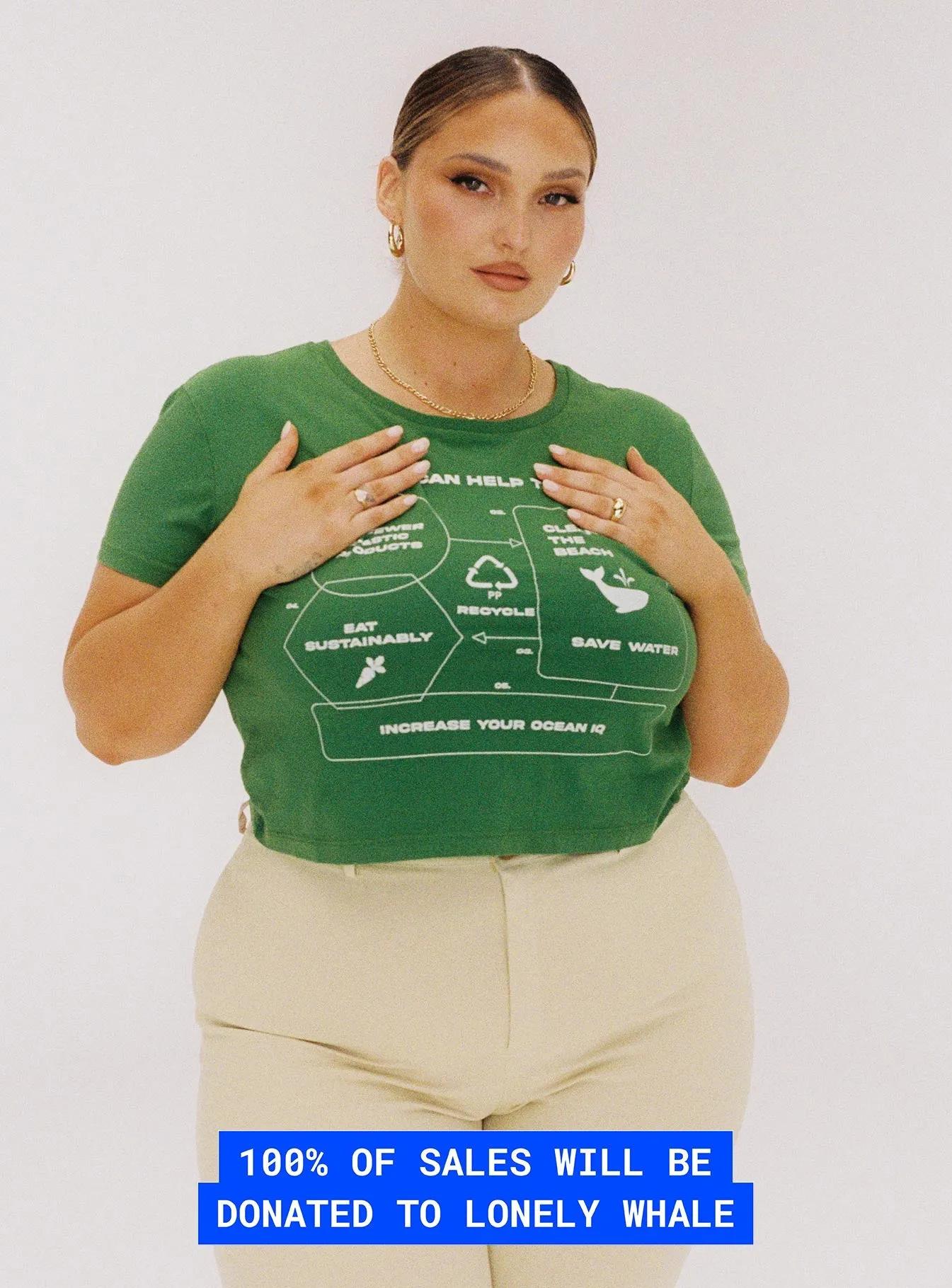 Organic Protect Charity Baby Tee Green Curve Stretchable Fabric On-the-Go Comfort