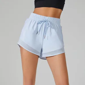 Noble Core Smart Skirt Mesh Patchwork Sports Shorts with Lined Pockets