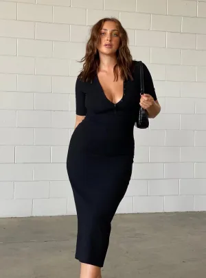 Perfect Look Chanted Midi Dress Black