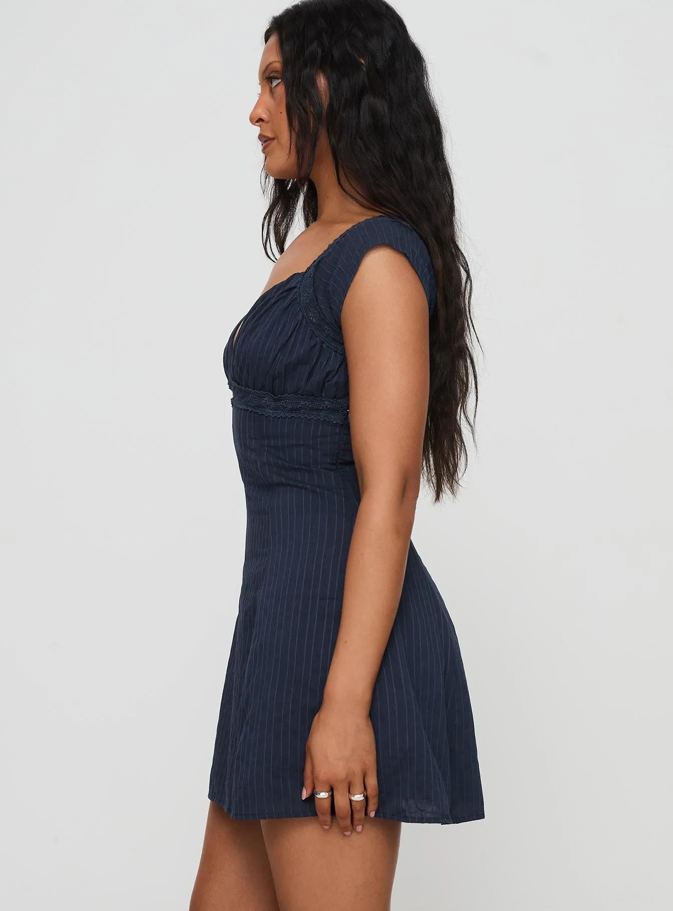 Bright-Hue Forever And Always Mini Dress Navy