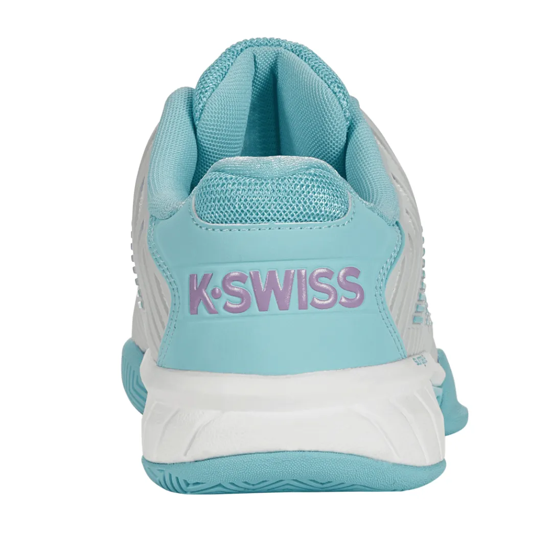 K Swiss Womens Hypercourt Express 2 Tennis Shoes - Bright White / Blue Non Marking Tread Versatile Design