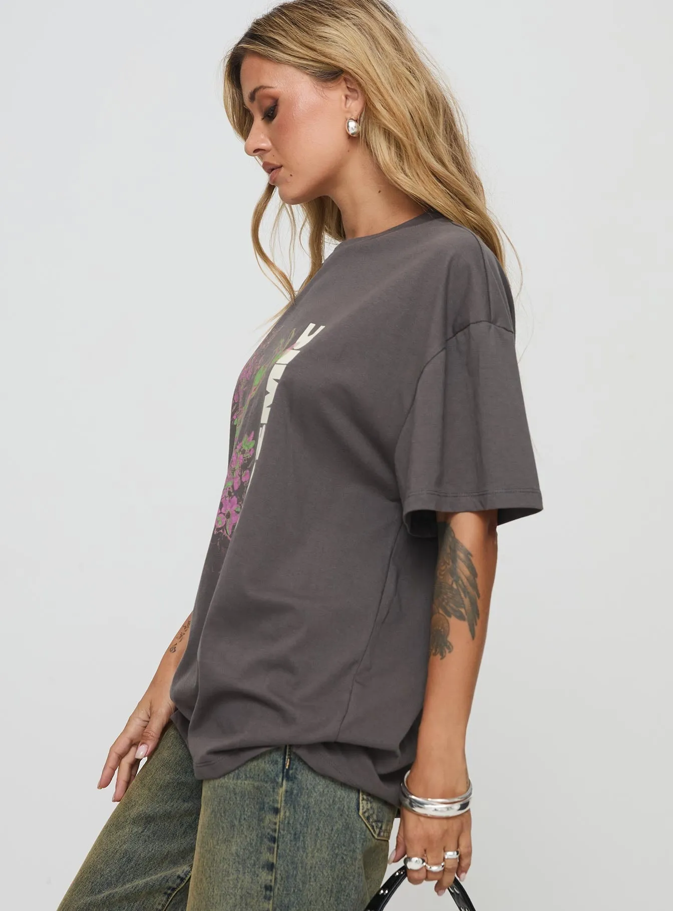 Cornelia Oversized Tee Grey Light Style Urban Style Trend