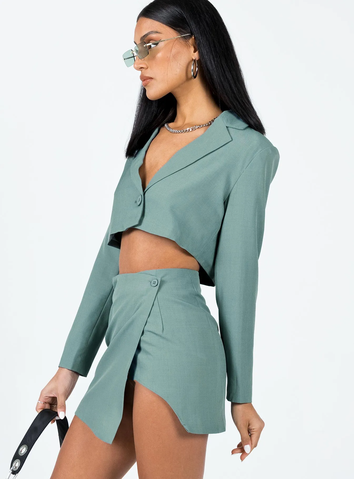 Laidback Mood The Reggie Mini Skirt Slate