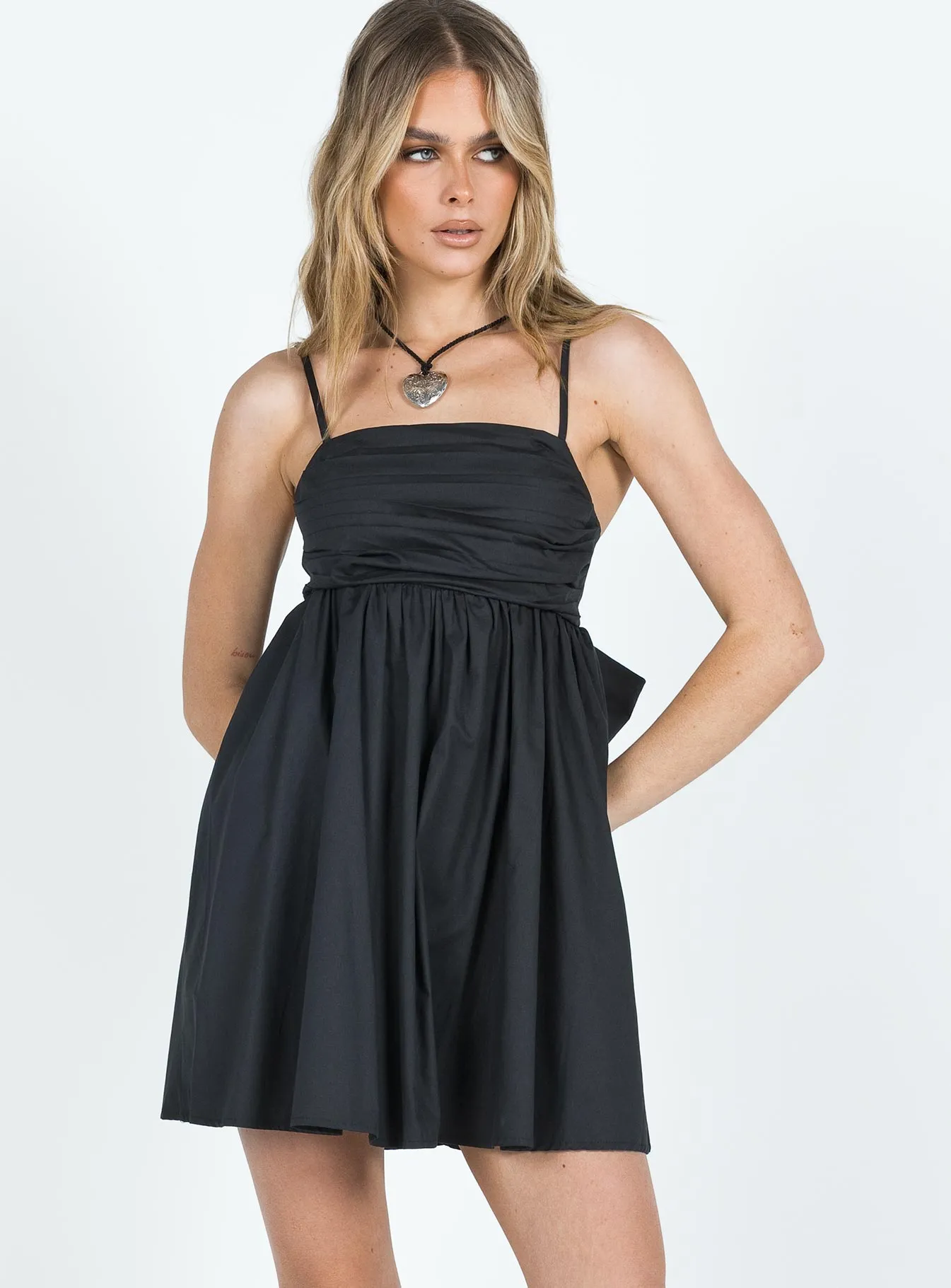 elegant design Lynelle Bow Mini Dress Black