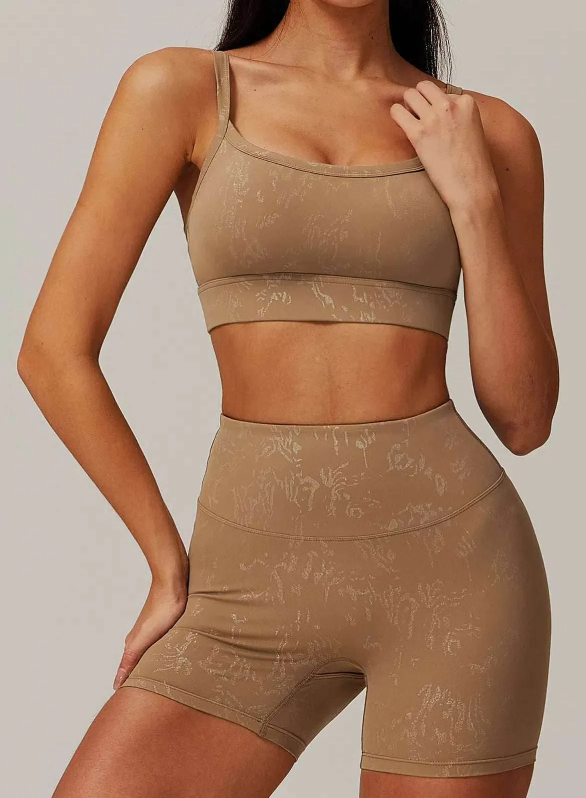 Sports Bra With Gold Blocking Pattern Trans Glow Classic Mode