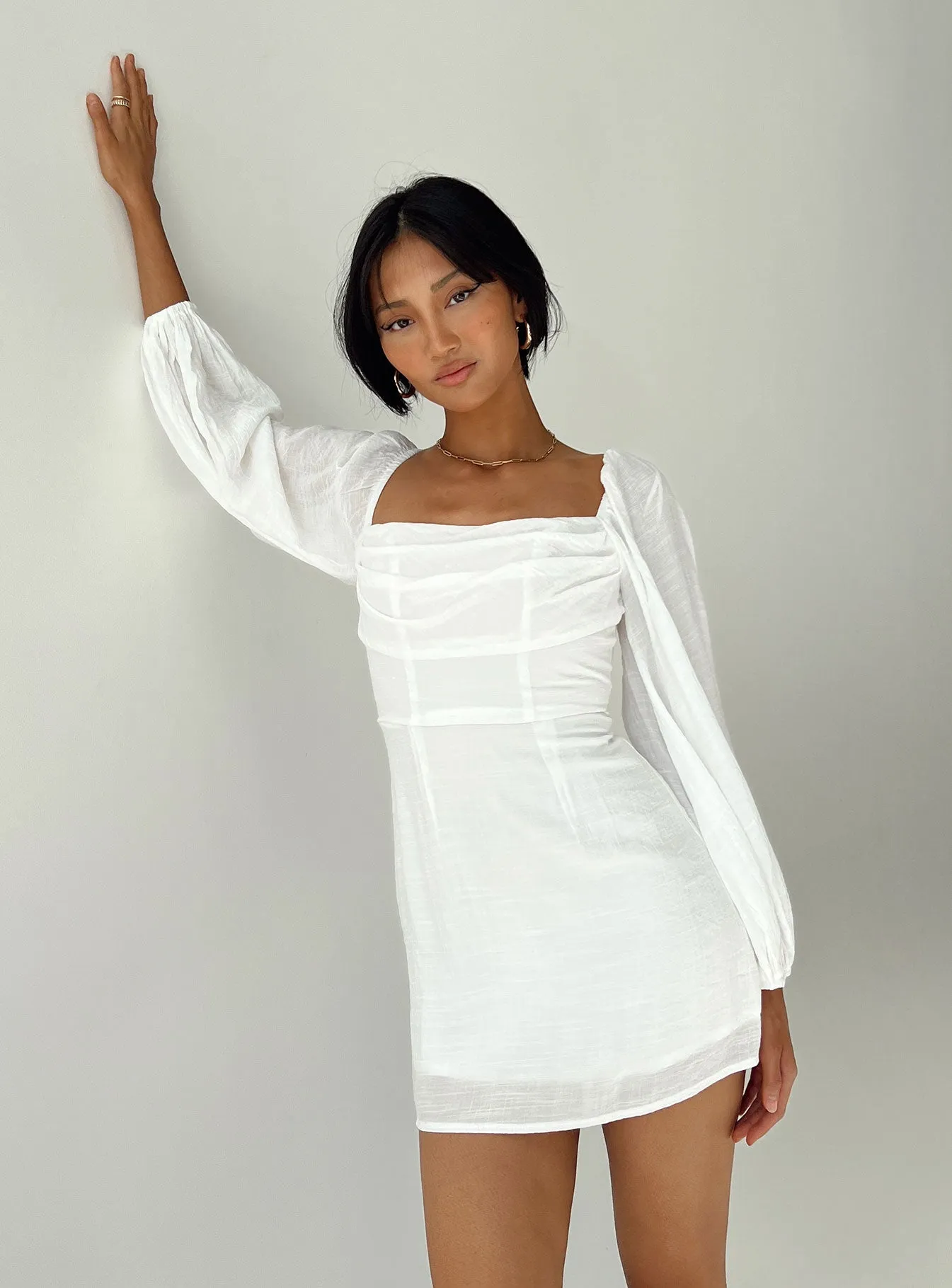 Flattering Silhouette Wear Warra Mini Dress White