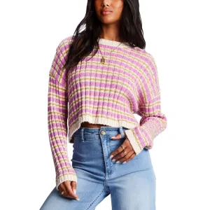 product warranty Billabong Womens In A Daze Cropped Striped Jumper - Bright Orchid