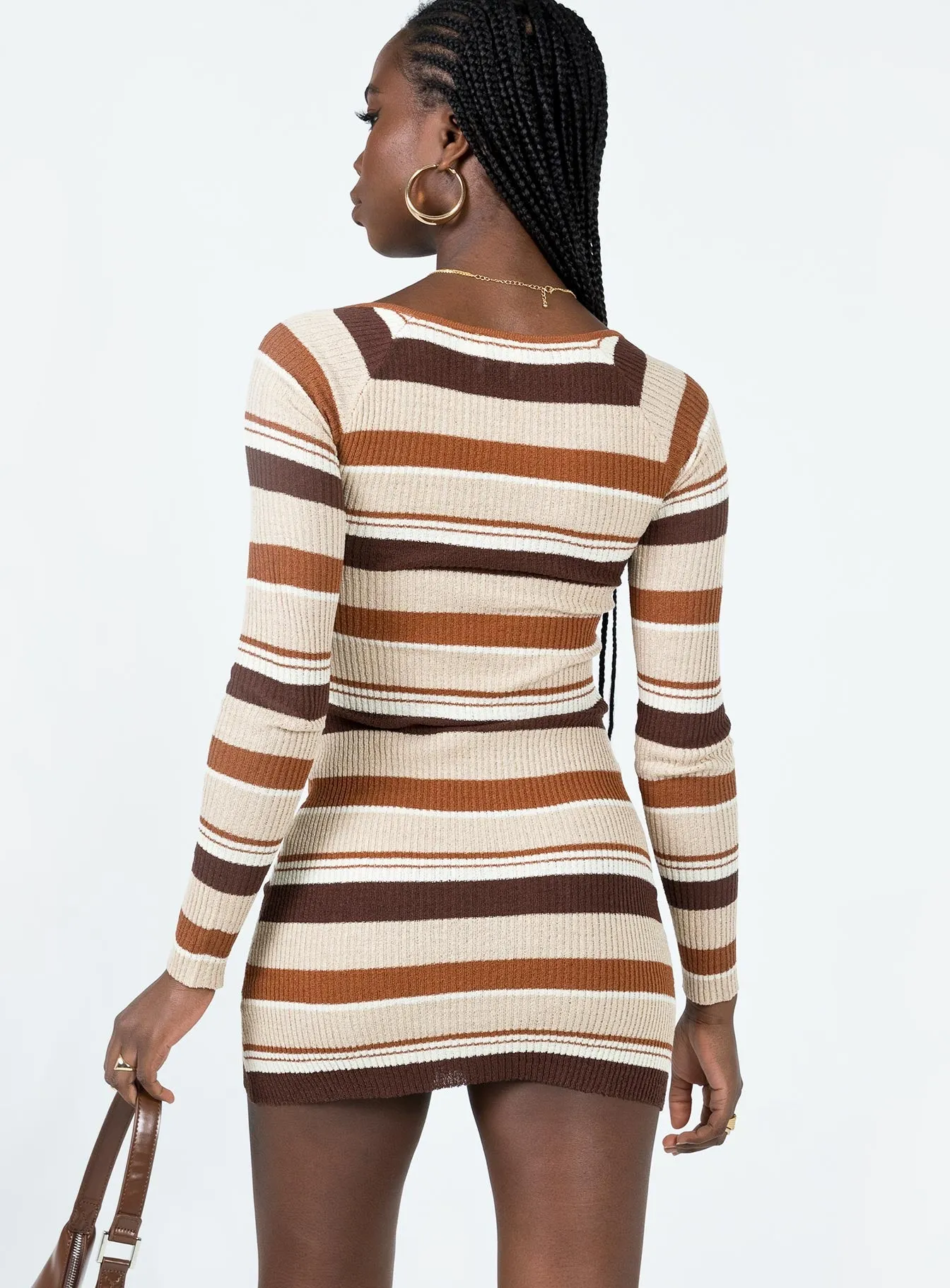 Domini Mini Dress Brown Multi Shiny-Lining