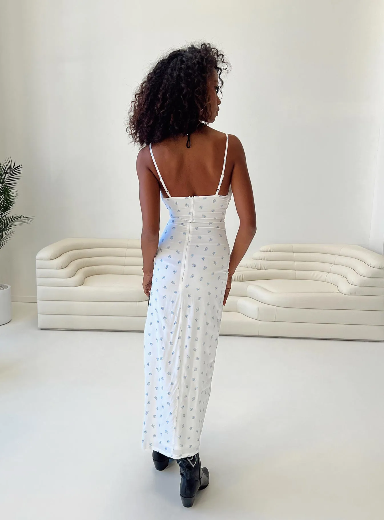 Brailey Maxi Dress Blue Floral Elegant holiday wear