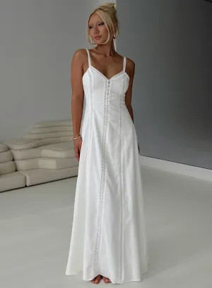 Mercie Maxi Dress White Guest Glam Balanced Shape
