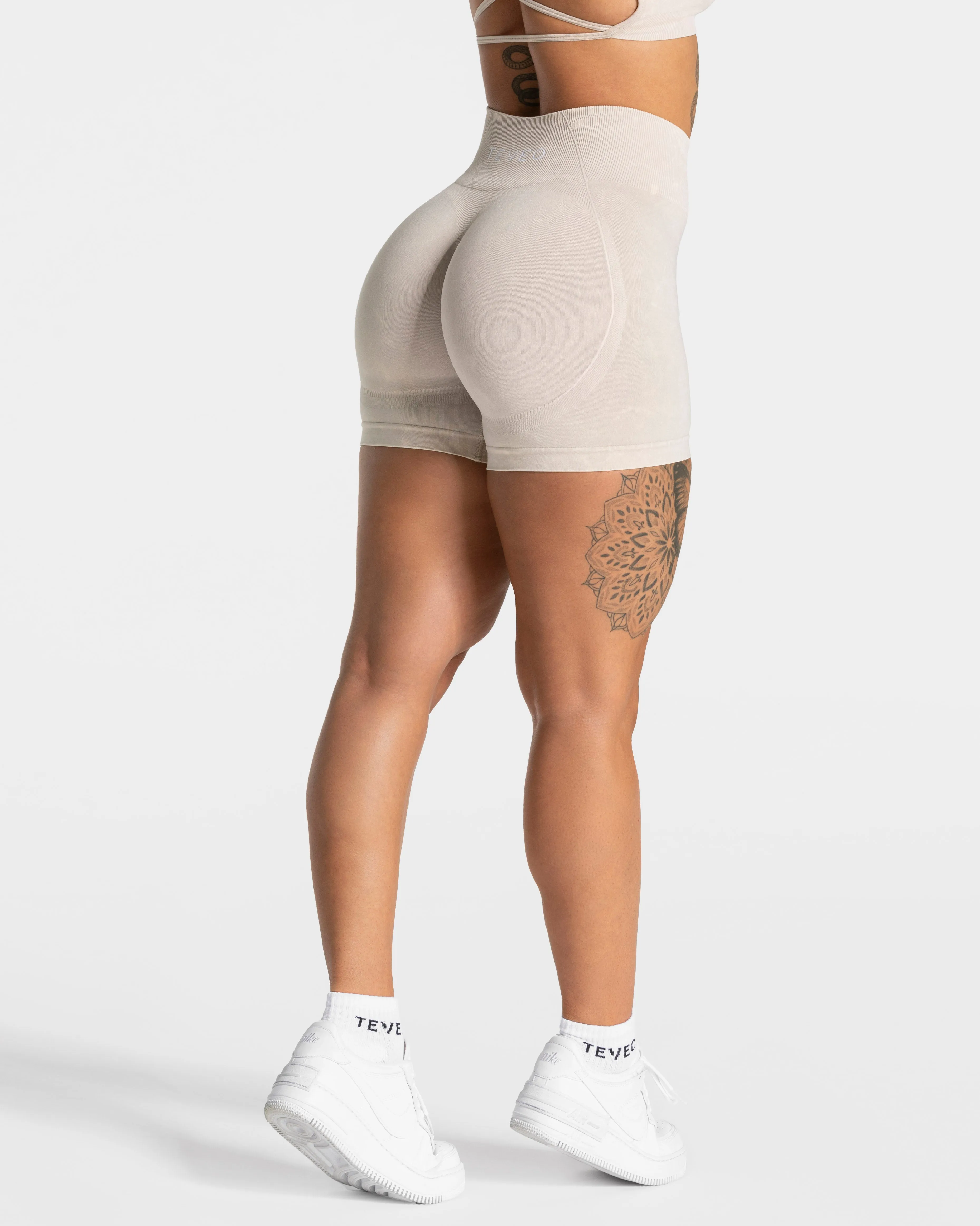 Cool Touch Fit Chill Mood Acid Covert Scrunch Shorts  "Sand"