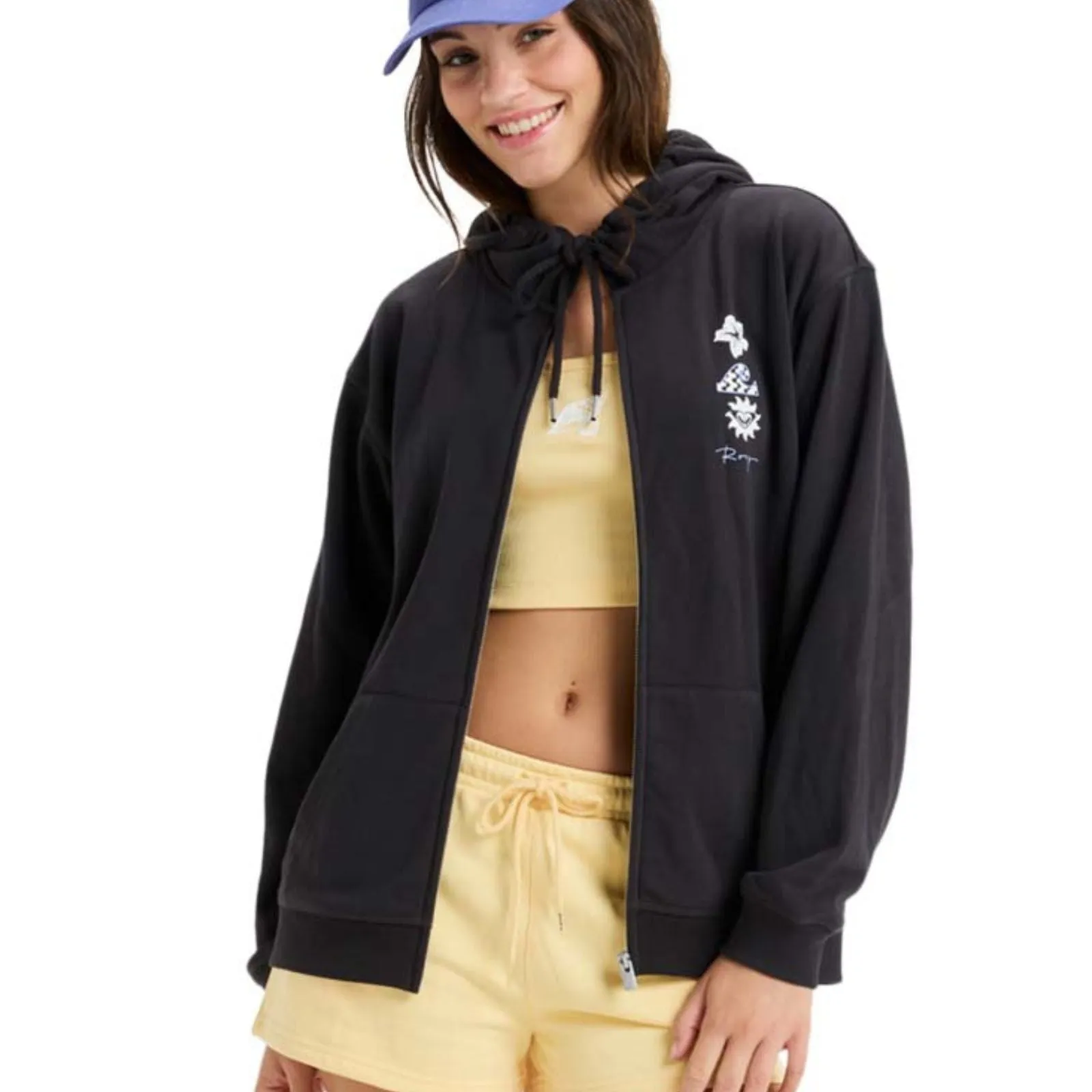 Smart Hoodie Roxy Womens Surf Stoked Zip Terry Art Hoodie