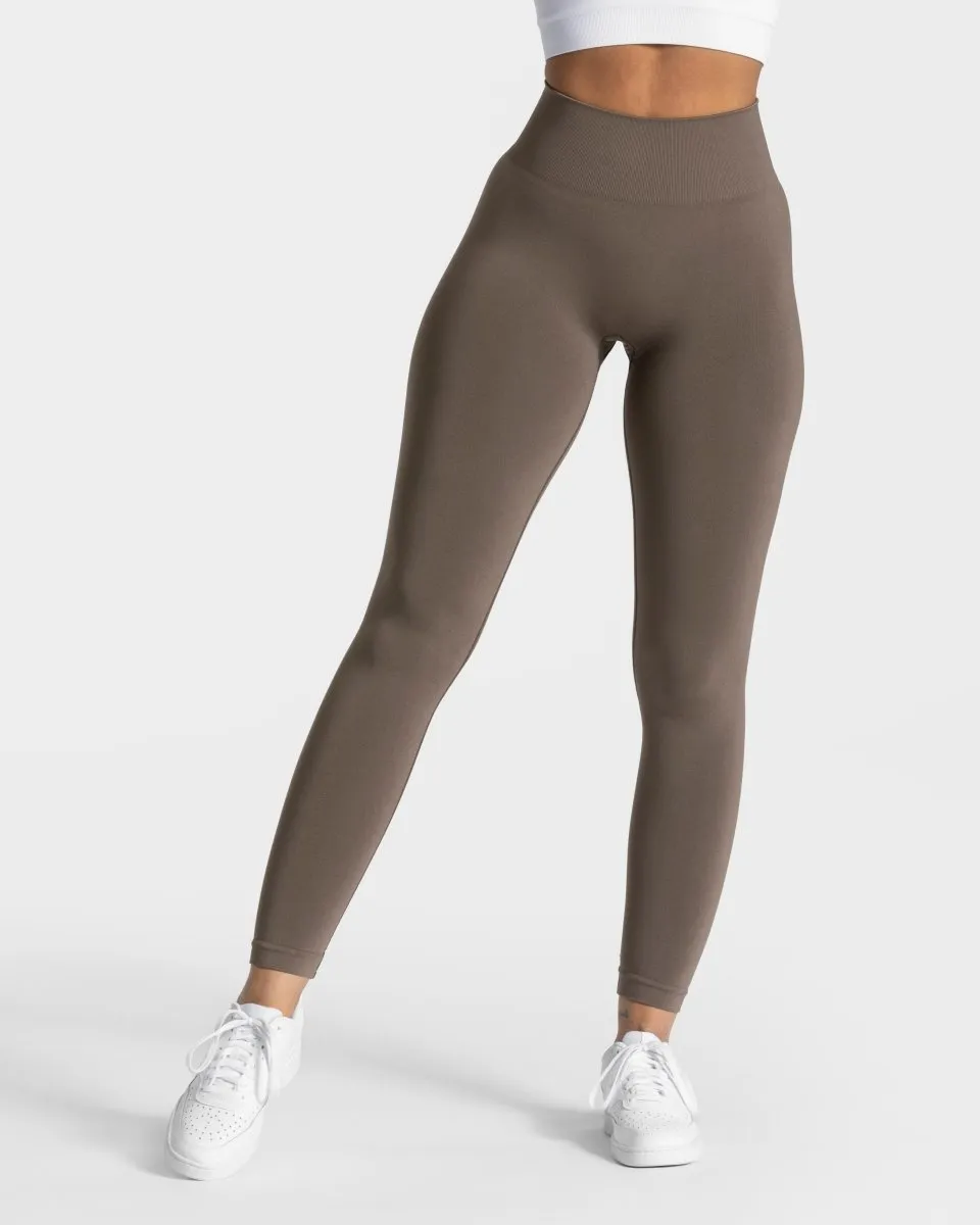Classy Leggings "Taupe" Light Stretch Fit Double Layered Knees