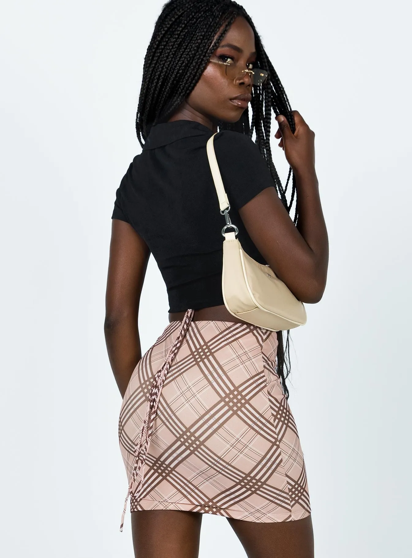 Aesthetic Fit Dom Mini Skirt Brown