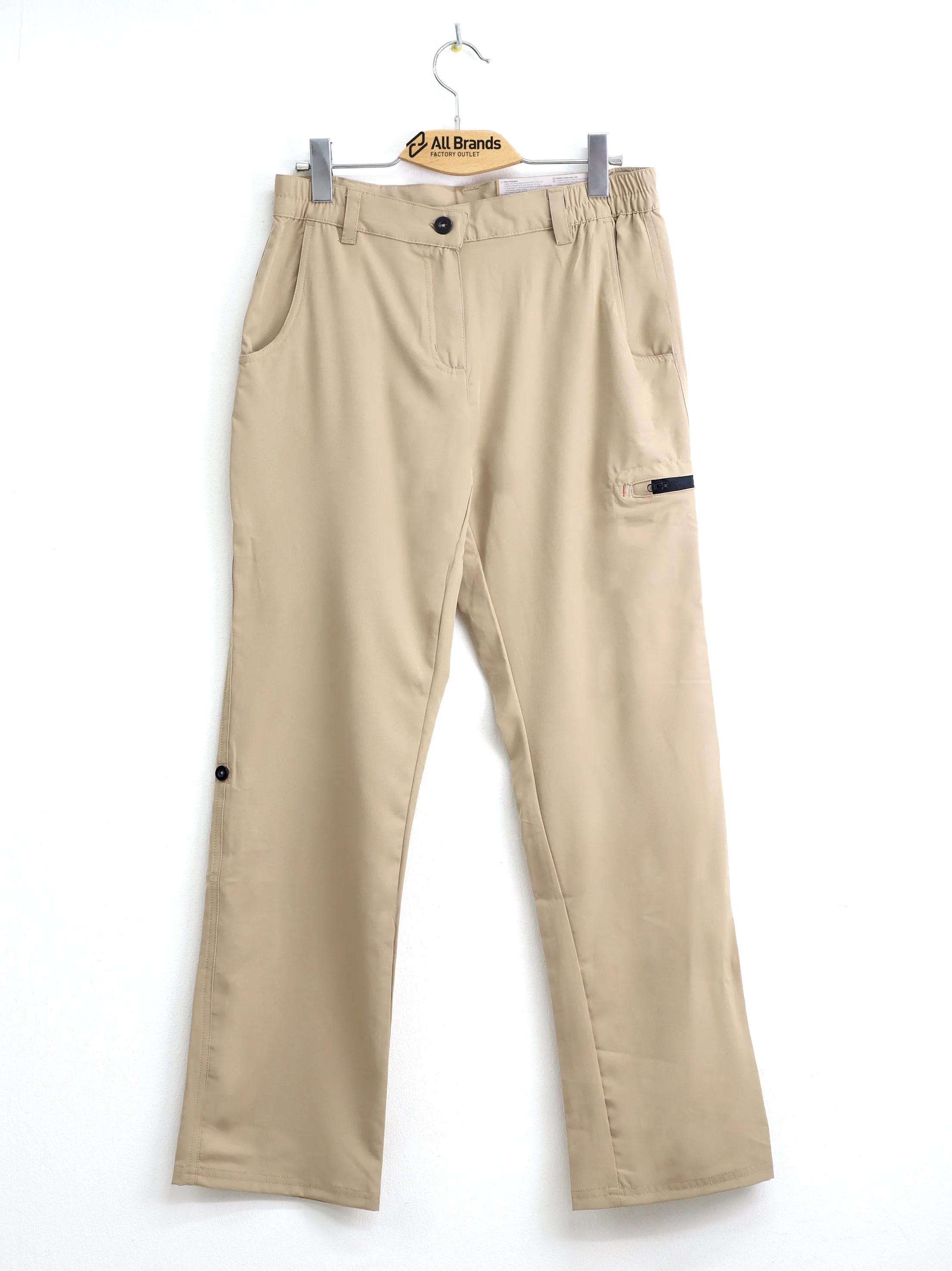 Women's Plain Solid Hiking Pant,Beige soft fit High Stretch Fit