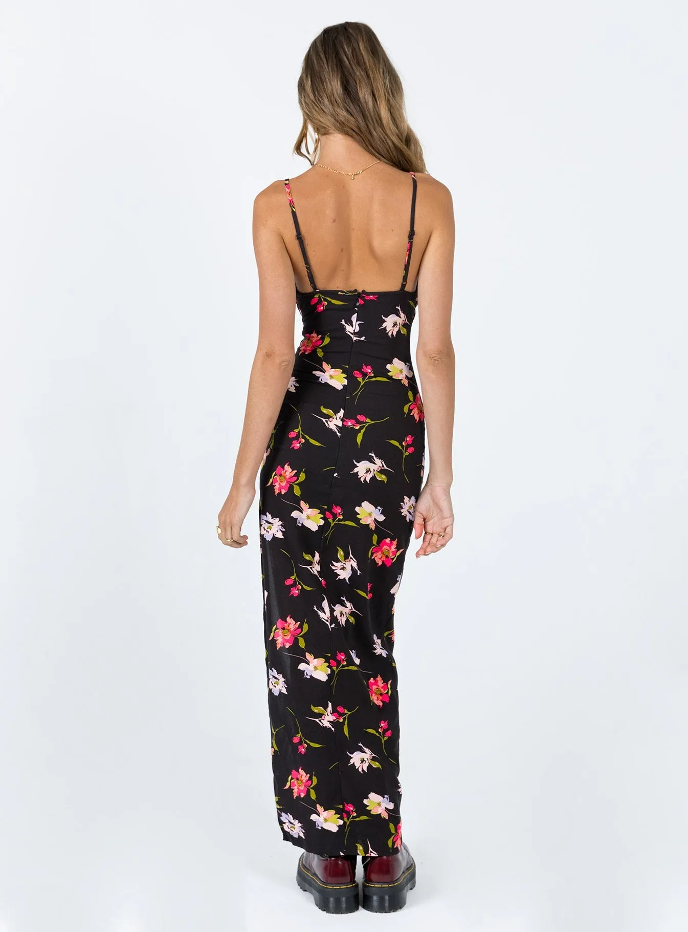 Brailey Maxi Dress Black Multi Scandi Clean