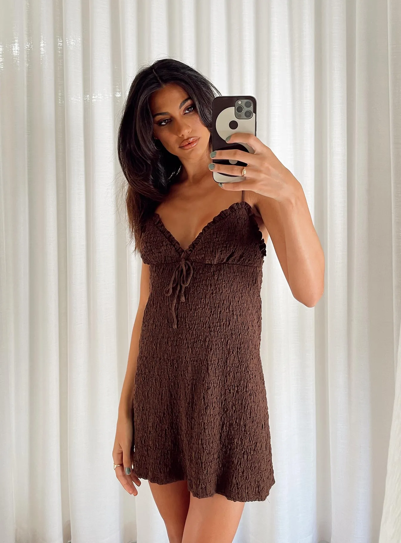 Trend Fit soft look Kellan Mini Dress Brown