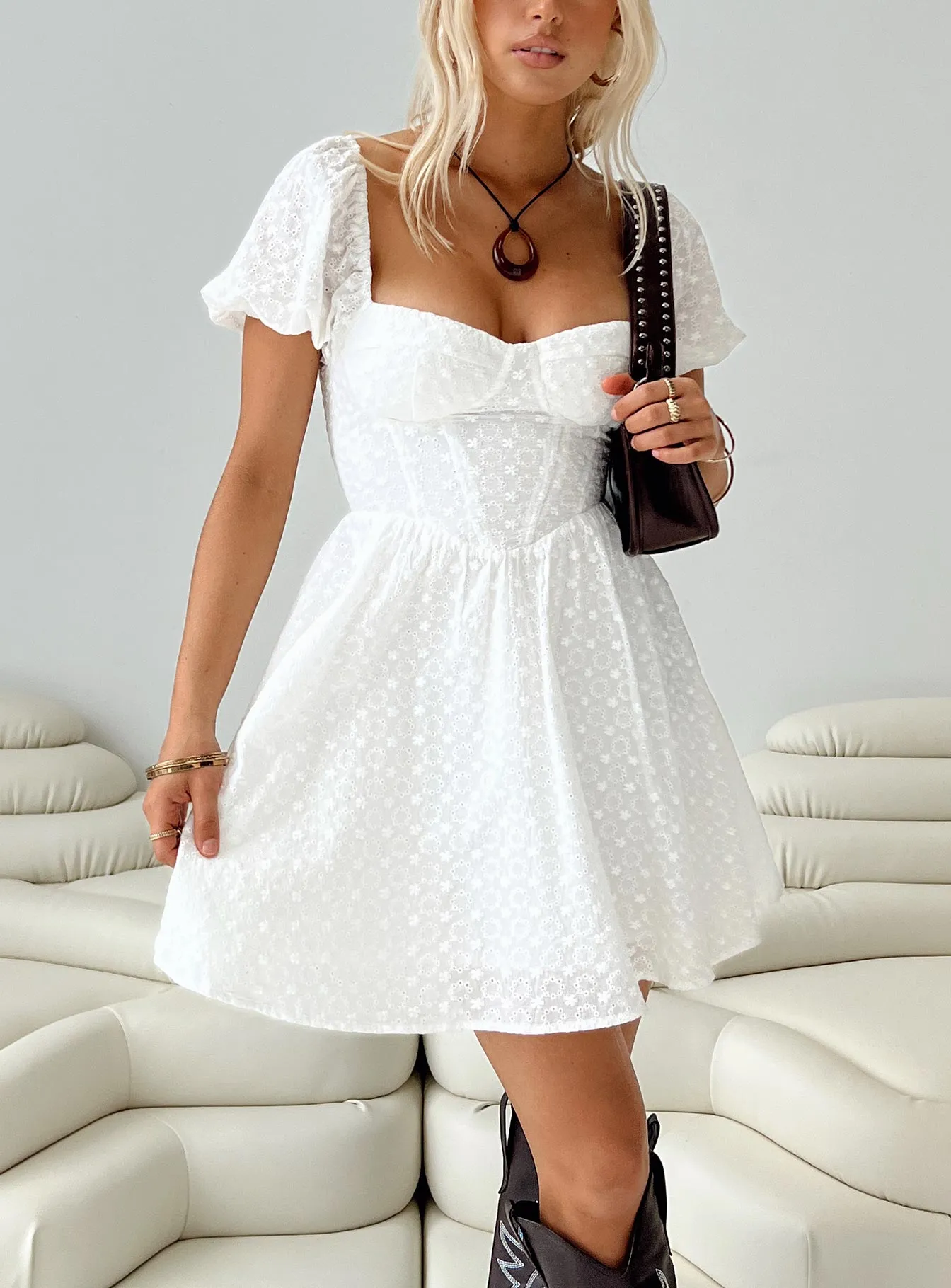 Darso Mini Dress White Lightweight and Breezy