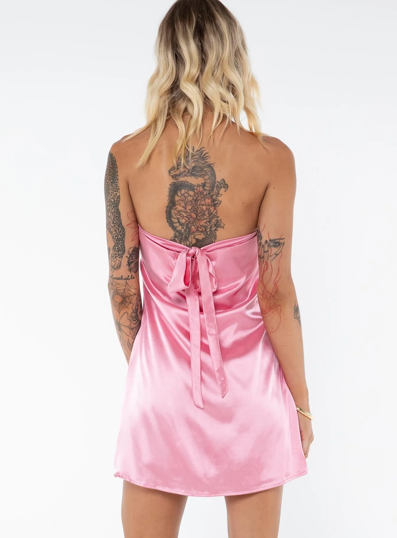 Sleek Cut Shaya Strapless Mini Dress Pink Tall