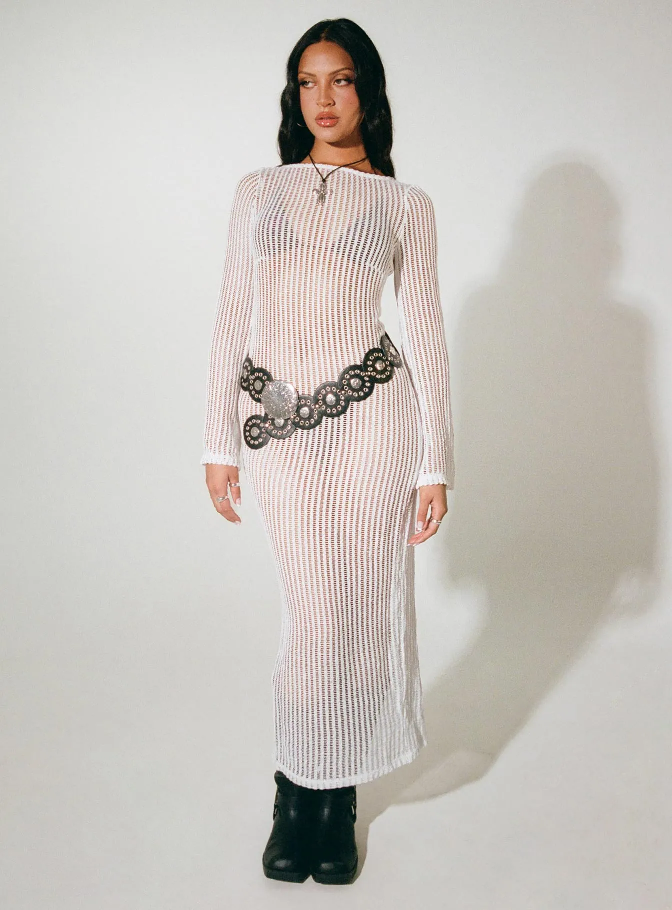 Bria Maxi Dress White Chilly Day Comfort