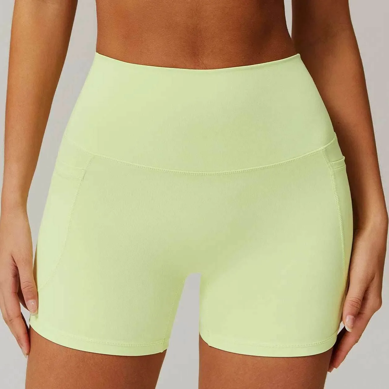 Ventilated Back Panel Myth Soul Solid High Waist Yoga Short