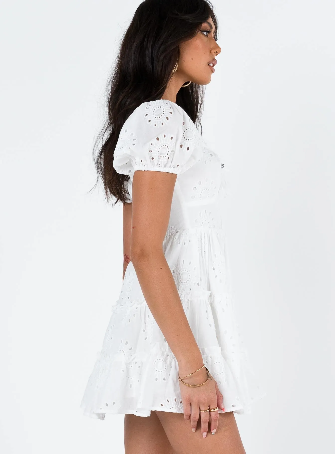 Flattering Look Subtle Charm Lavine Mini Dress White